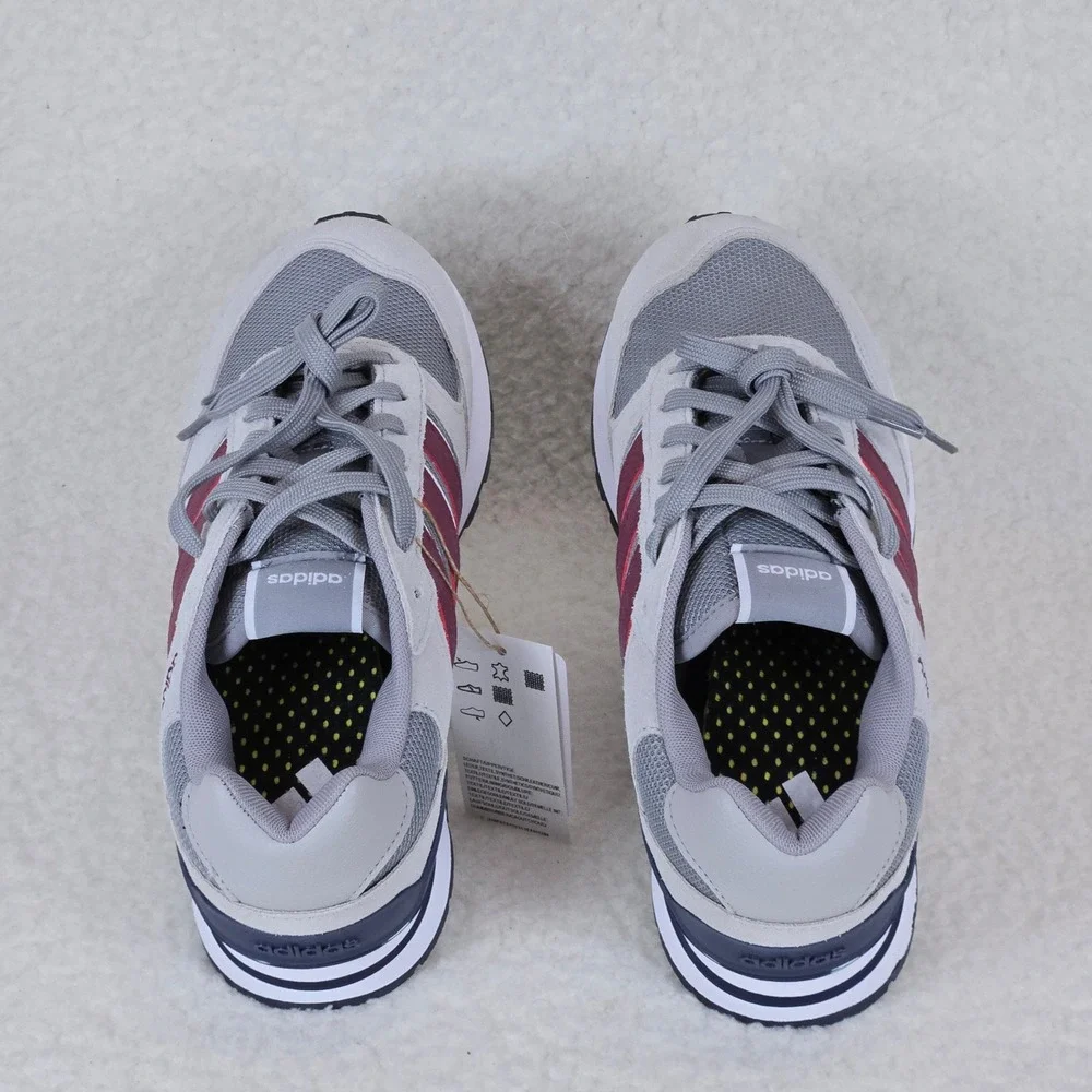 Adidas Run 80s Mens Sneakers Grey Burgundy Navy ID1882 Size 7 NEW